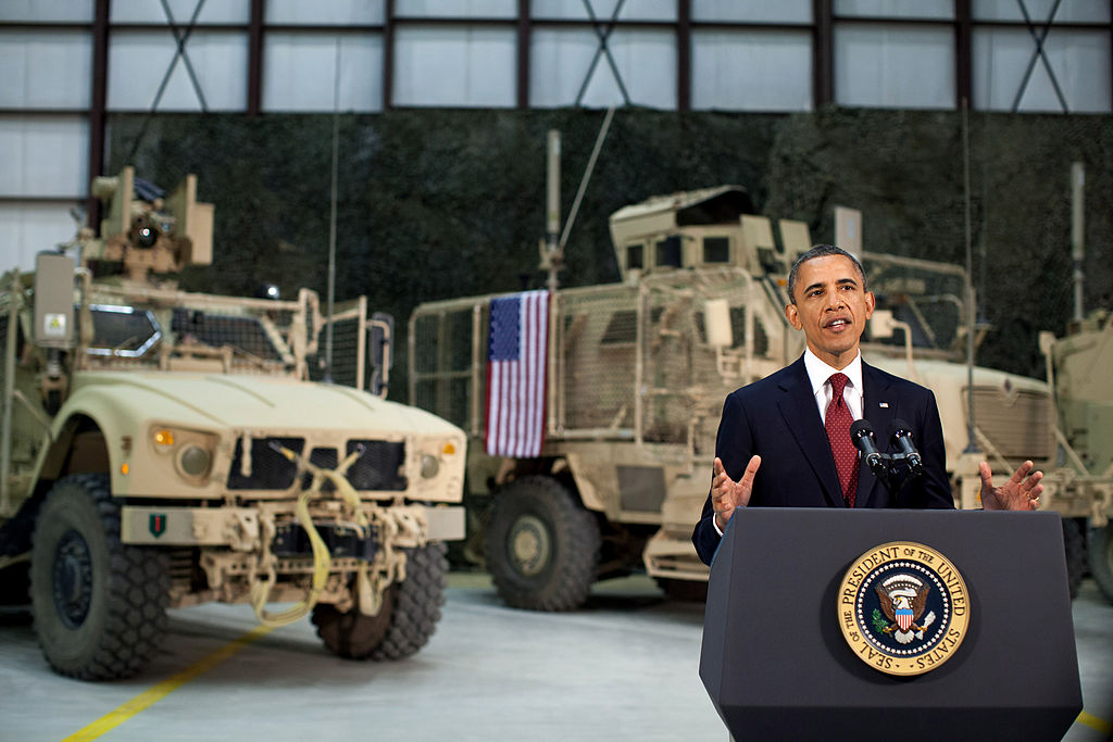 President Obama at Bagram Air Base, Afghanistan in 2012
