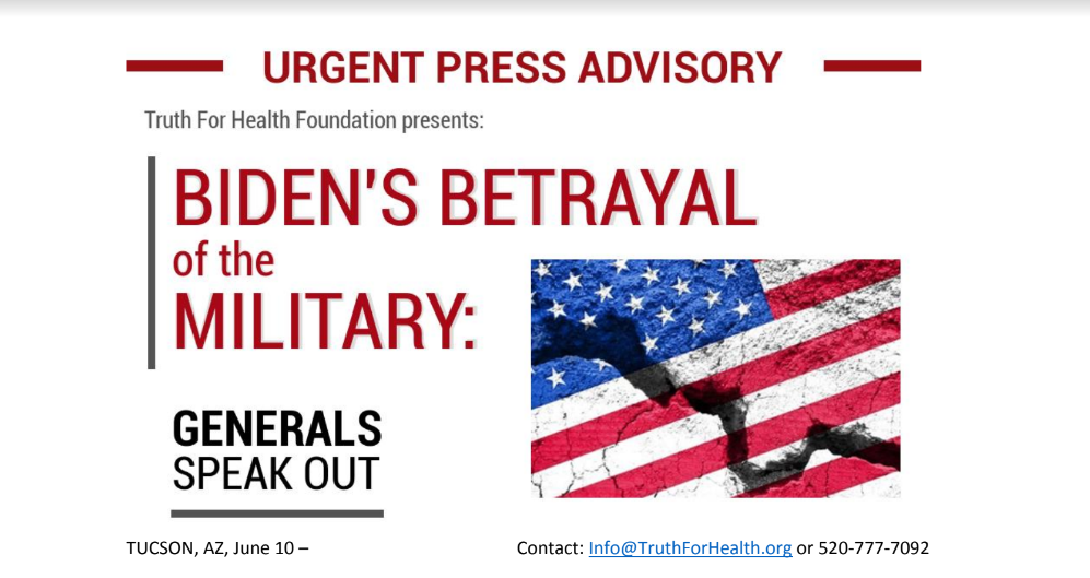 Truth For Health Foundation Press Release: Biden's Betrayal Of The Military - The American Report